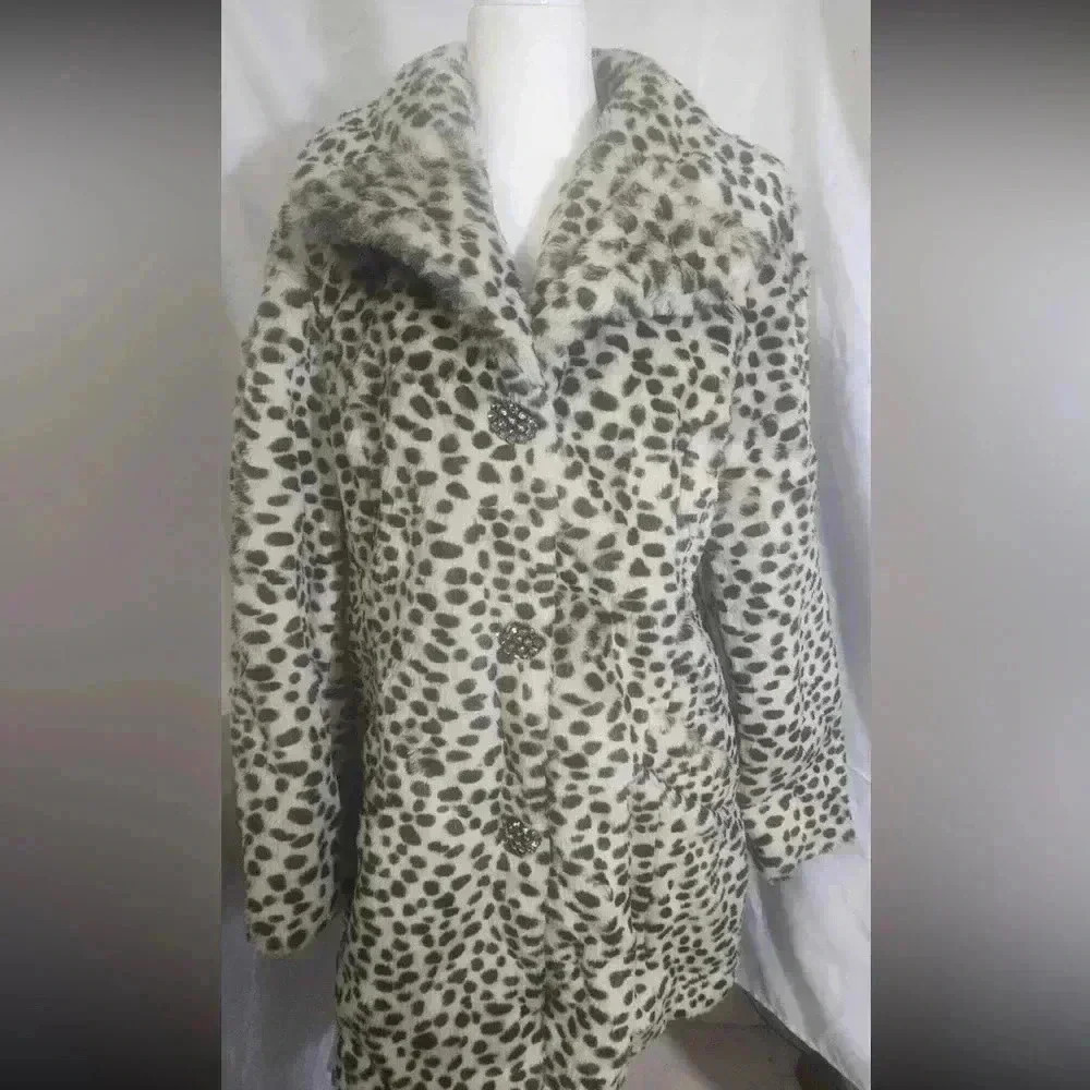 Leopard Print Snap Closure Fox For Reversible Coat - image 3